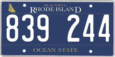 RI license plate 839244