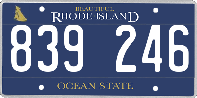 RI license plate 839246