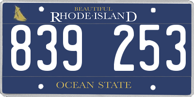 RI license plate 839253