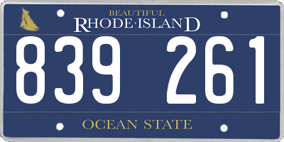 RI license plate 839261