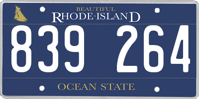 RI license plate 839264