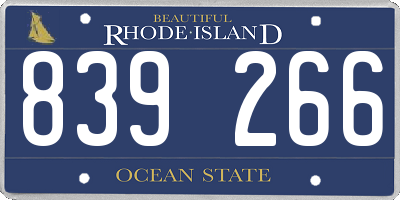 RI license plate 839266