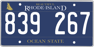 RI license plate 839267