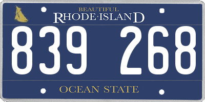 RI license plate 839268