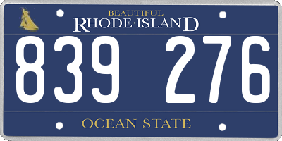 RI license plate 839276
