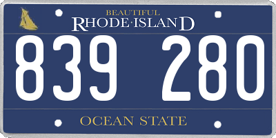 RI license plate 839280