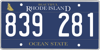 RI license plate 839281
