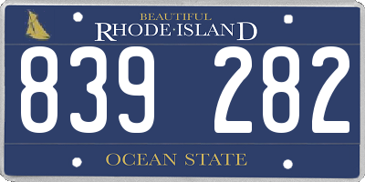 RI license plate 839282