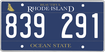 RI license plate 839291