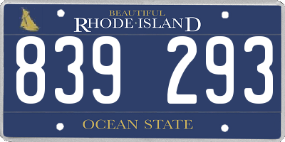 RI license plate 839293