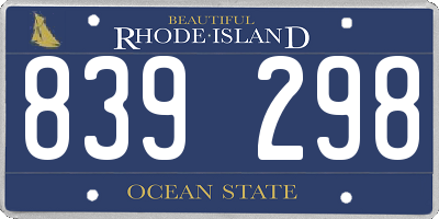 RI license plate 839298