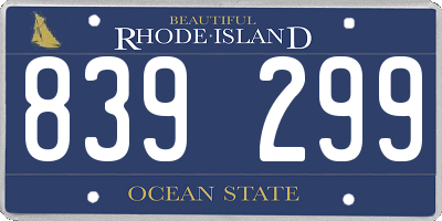 RI license plate 839299