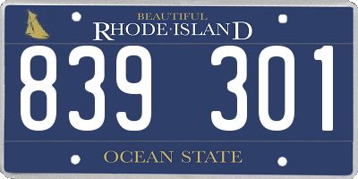 RI license plate 839301