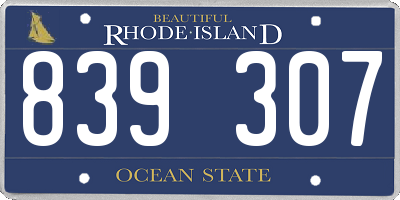 RI license plate 839307