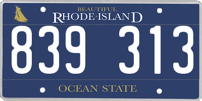 RI license plate 839313