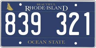 RI license plate 839321
