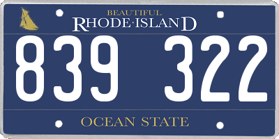 RI license plate 839322