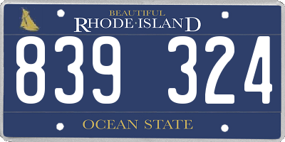 RI license plate 839324