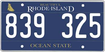 RI license plate 839325