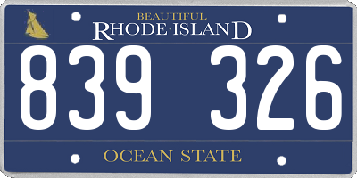 RI license plate 839326