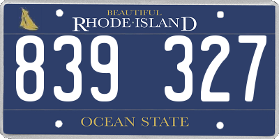 RI license plate 839327