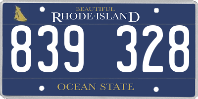 RI license plate 839328