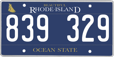 RI license plate 839329