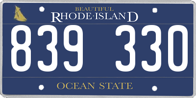RI license plate 839330