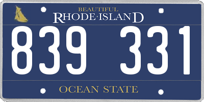 RI license plate 839331