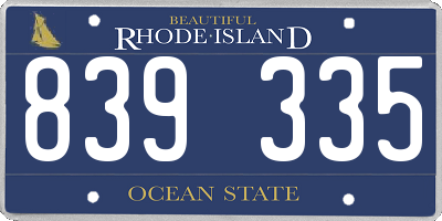 RI license plate 839335