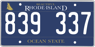 RI license plate 839337