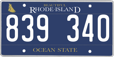 RI license plate 839340