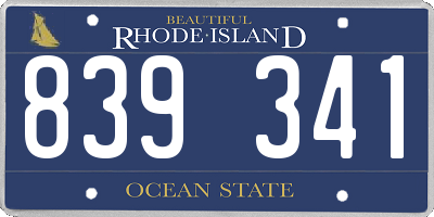RI license plate 839341