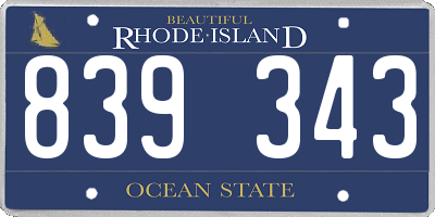 RI license plate 839343