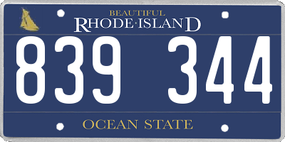 RI license plate 839344