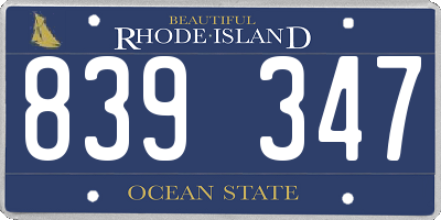 RI license plate 839347