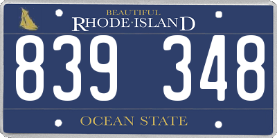 RI license plate 839348