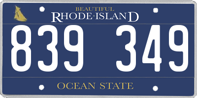 RI license plate 839349