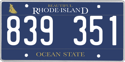 RI license plate 839351
