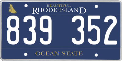 RI license plate 839352