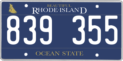RI license plate 839355