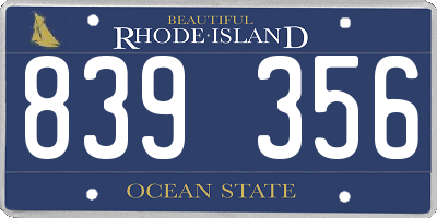RI license plate 839356
