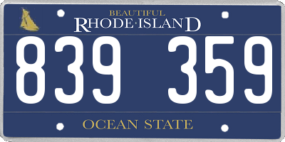 RI license plate 839359