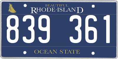 RI license plate 839361