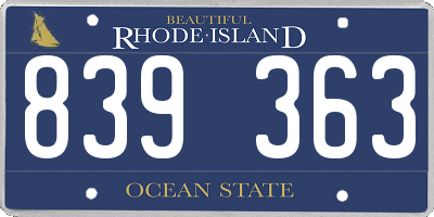 RI license plate 839363