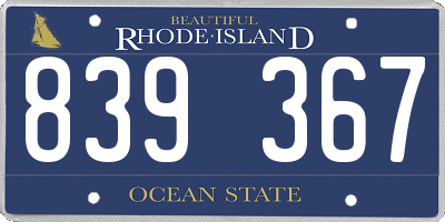 RI license plate 839367