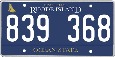 RI license plate 839368