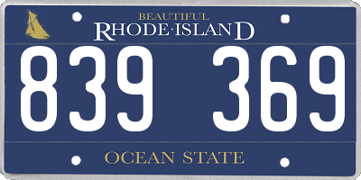 RI license plate 839369