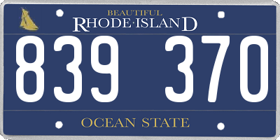 RI license plate 839370