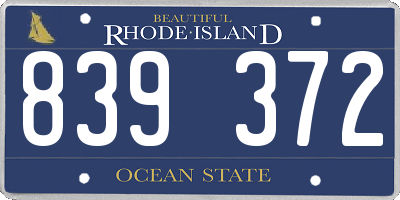 RI license plate 839372